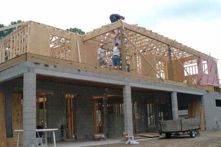 Second Story Porch Truss work