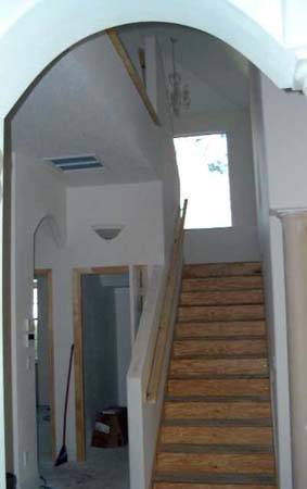Stairs with railing and final wood