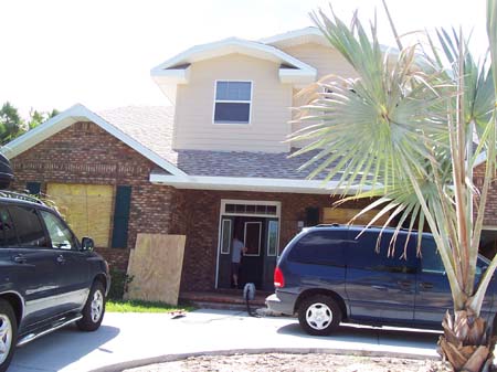 Front view with hurricane shutters